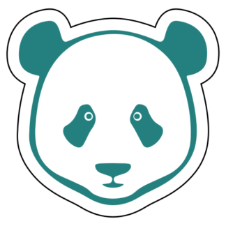 Simple Panda Face Sticker (Turquoise)